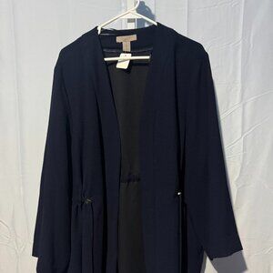 Navy Open front H & M Jacket/Cardigan with Drawstrings Size 24